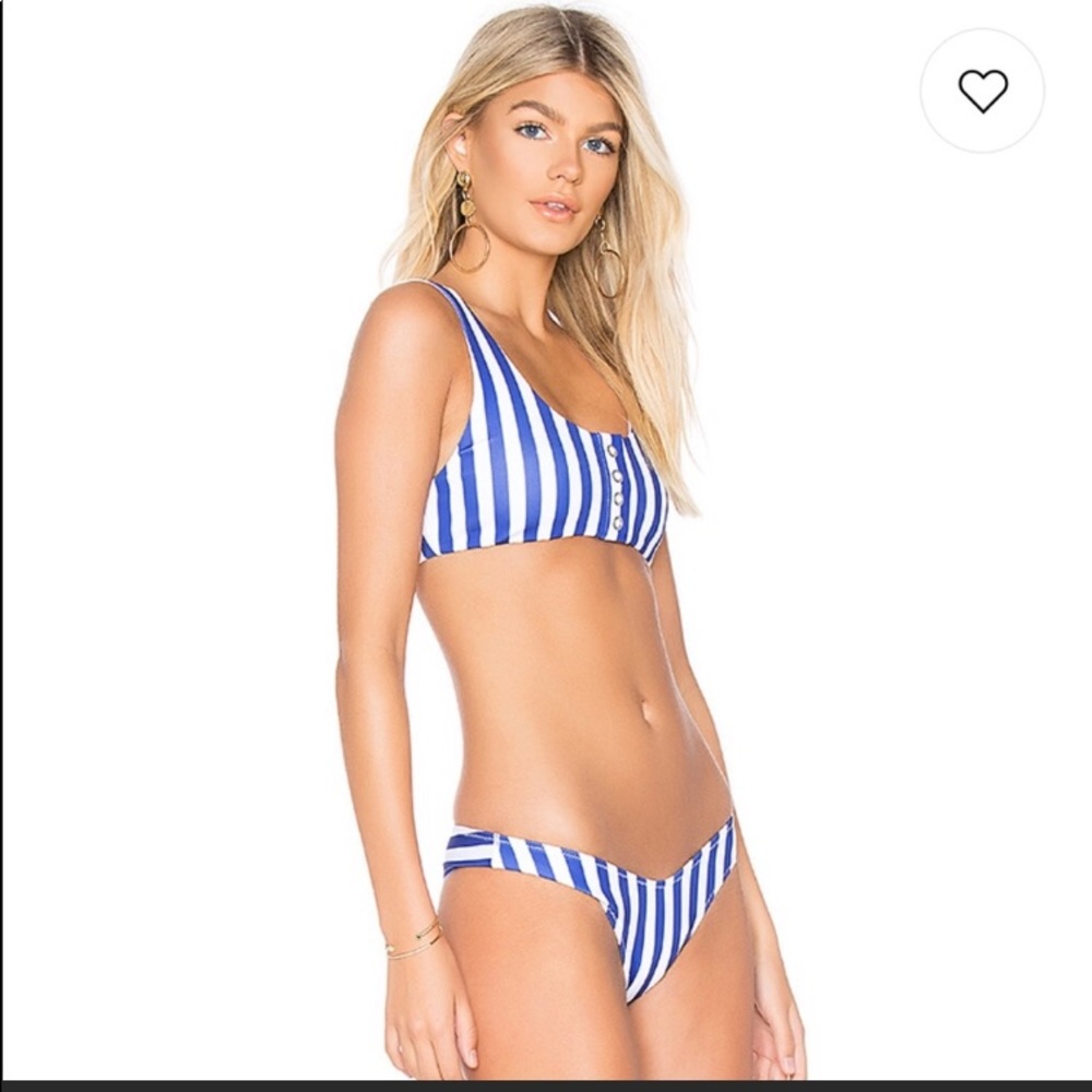 Kendall and Kylie blue and white striped Top